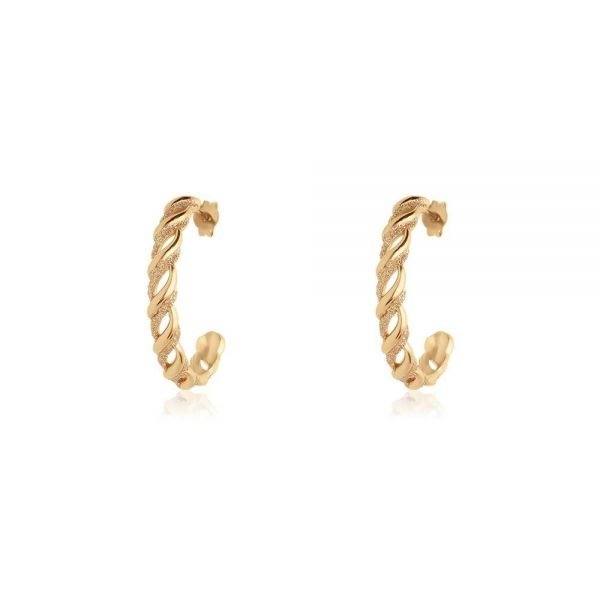 Orecchini Donna Stroili A Cerchio In Ottone Dorato E Glitter 3 - Verre Gioielli Orecchini Donna Stroili A Cerchio In Ottone Dorato E Glitter