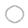 Bracciale A Molla Donna Kioto Con Perle Grigie Con Sfere Zirconate E In Oro Bianco 18 Kt