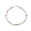 Bracciale A Molla Donna Kioto Con Perle Multicolor Con Sfere Zirconate E In Oro Bianco 18 Kt