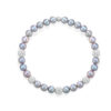 Bracciale A Molla Donna Kioto Con Perle Grigie Con Sfere Zirconate E In Oro Bianco 18 Kt