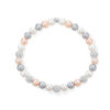 Bracciale A Molla Donna Kioto Con Perle Multicolor Con Sfere Zirconate E In Oro Bianco 18 Kt