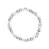 Bracciale A Molla Donna Kioto Con Perle Multicolor Con Sfere Zirconate E In Oro Bianco 18 Kt