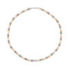 Collana Donna Kioto Con Perle Multicolor Oro Bianco 18 KT E Sfere Zirconate