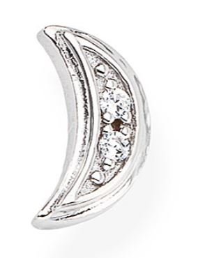 Mono Orecchino Amen A Luna In Argento Rodiato E Zirconi Bianchi 3 - Verre Gioielli Mono Orecchino Amen A Luna In Argento Rodiato E Zirconi Bianchi