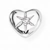 Mono Orecchino Amen A Cuoricino In Argento Rodiato 1 - Verre Gioielli EB14 verre gioielli