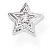 Mono Orecchino Amen A Stella In Argento Rodiato E Zirconi Bianchi 4 - Verre Gioielli EB3 verre gioielli