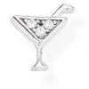 Mono Orecchino Amen A Bicchiere Da Cocktail In Argento Rodiato E Zirconi Bianchi 1 - Verre Gioielli Mono Orecchino Amen A Bicchiere Da Cocktail In Argento Rodiato E Zirconi Bianchi
