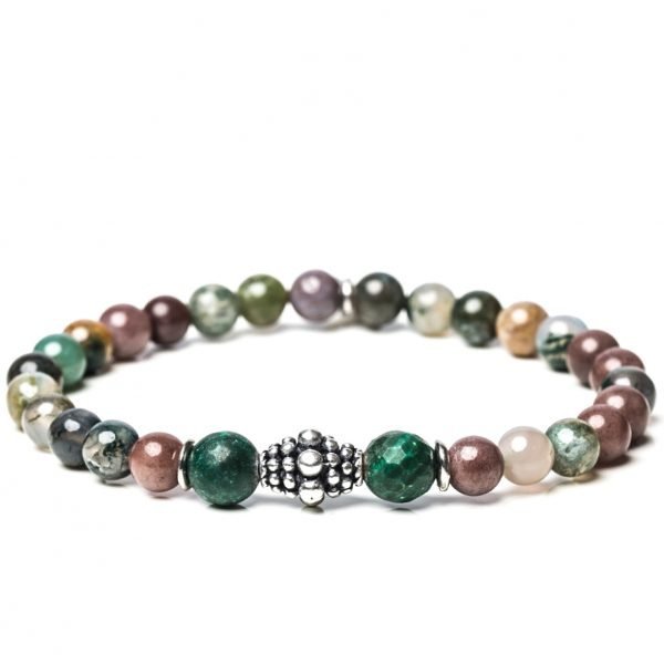 Bracciale Uomo Gerba Stone Forest Con Filo Elastico Perle In Pietre Di Agata Indiana E Componenti In Argento 925 3 - Verre Gioielli Forest verre gioielli.jpg