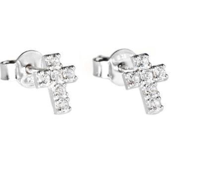 Orecchini Donna Amen Diamond In Argento 925 Con Zirconi Bianchi A Croce