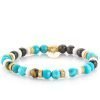 Bracciale Uomo Gerba Santos Con Cordino Elastico Pietra Aulite Occhio Di Tigre Bronzite Agata 6 mm E Componenti In Argento 925 Placcato In Oro 18 Kt 1 - Verre Gioielli Bracciale Uomo Gerba Santos Con Cordino Elastico Pietra Aulite Occhio Di Tigre Bronzite Agata 6 mm E Componenti In Argento 925 Placcato In Oro 18 Kt