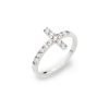 Anello Donna Amen Diamond In Argento 925 Con Zirconi Bianchi A Croce 1 - Verre Gioielli Anello Donna Amen Diamond In Argento 925 Con Zirconi Bianchi A Croce