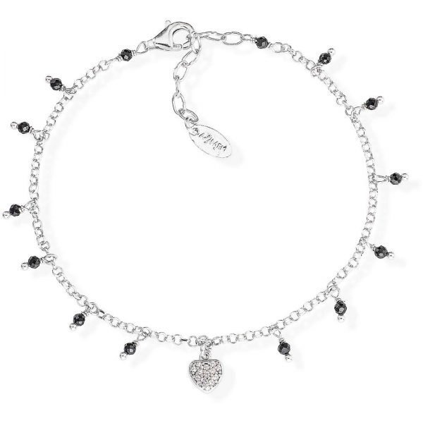 Bracciale Donna Amen Candy Charms In Argento 925 Rodiato Con Cristalli Zirconi E Charms A Cuore 3 - Verre Gioielli Bracciale Donna Amen Candy Charms In Argento 925 Rodiato Con Cristalli Zirconi E Charms A Cuore