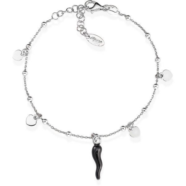Bracciale Donna Amen Romance In Argento 925 Rodiato Con Cuori E Charms A Cornetto 3 - Verre Gioielli bracciale-donna-gioielli-amen-brcshbn3_307780-verre-gioielli