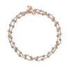 Bracciale Donna Amen Romance Doppio Filo In Argento 925 Rosè e Cristalli Fumè 4 - Verre Gioielli Bracciale Donna Amen Romance Doppio Filo In Argento 925 Rosè e Cristalli Fumè