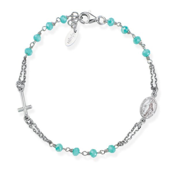 Bracciale Unisex Amen In Argento 925 Con Cristalli E Croce 3 - Verre Gioielli Bracciale Unisex Amen In Argento 925 Con Cristalli E Croce