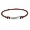 Bracciale Boccadamo Uomo Man In Cuoio Marrone Intrecciato Con Centrale In Acciaio Bianco E O-Ring Laterali In Caucciù Marrone E Pvd Placcato Oro Rosa 2 - Verre Gioielli Bracciale Boccadamo Uomo Man In Cuoio Marrone Intrecciato Con Centrale In Acciaio Bianco E O-Ring Laterali In Caucciù Marrone E Pvd Placcato Oro Rosa