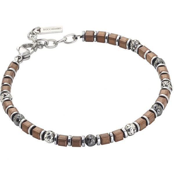 Bracciale Uomo Boccadamo Man In Acciaio Con Ematite Galvanizzata Marrone E Sfere Di Pietra Lavica Nera E Silver 3 - Verre Gioielli bracciale-uomo-gioielli-boccadamo-man-abr585m_410831 verre gioielli