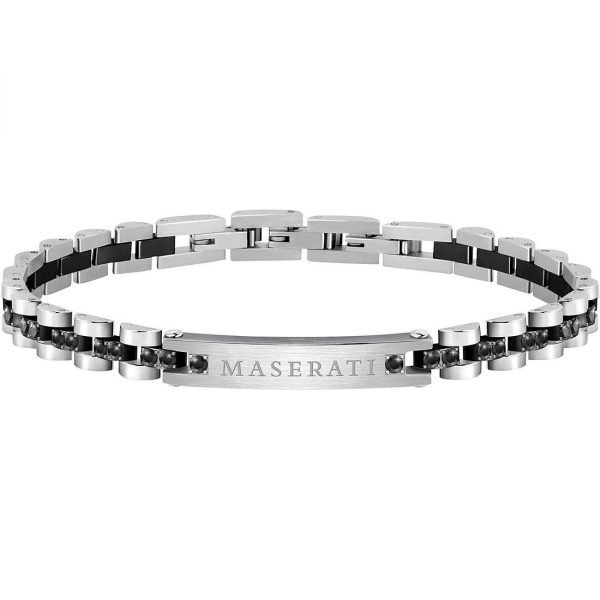 Bracciale Uomo Maserati In Acciaio Cristalli Neri E Pvd 3 - Verre Gioielli Bracciale Uomo Maserati In Acciaio Cristalli Neri E Pvd