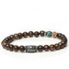 Bracciale Uomo Gerba Lab Con Filo Elastico Perle In Pietre di Occhio Di Tigre Blu Paesina Turchese E Componenti In Metallo 1 - Verre Gioielli caffe-01-verre-gioielli