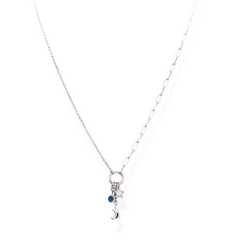 Collana Donna Amen Romance In Argento 925 Rodiato Con Charms 3 - Verre Gioielli collana-charm-luna-rodio-e-cristalli_3535_big-verre-gioielli