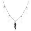 Collana Donna Amen Romance In Argento 925 Rodiato Con Cuori E Charms A Cornetto 2 - Verre Gioielli collana-con-cuore-e-cornetto-in-argento-da-donna-di-amen-clcshbn_307775-verre-gioielli
