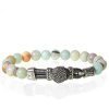 Bracciale Uomo Gerba Con Cordino In Pelle Nera Perle In Pietre Di Amazonite E Componenti In Metallo 2 - Verre Gioielli lab-019-1-600x600 verre gioielli