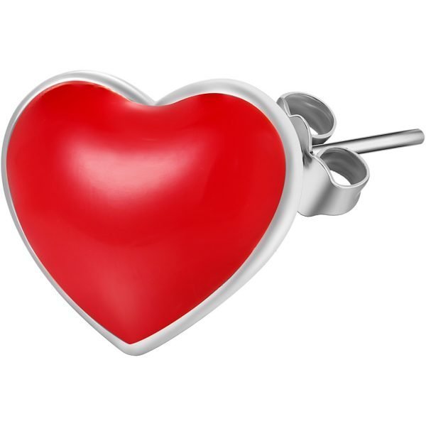 Orecchino Donna Rosato Mix And Match In Argento 925 A Cuore Rosso 3 - Verre Gioielli mono-orecchino-donna-rosato-storie-rzo019r_418488verre-gioielli
