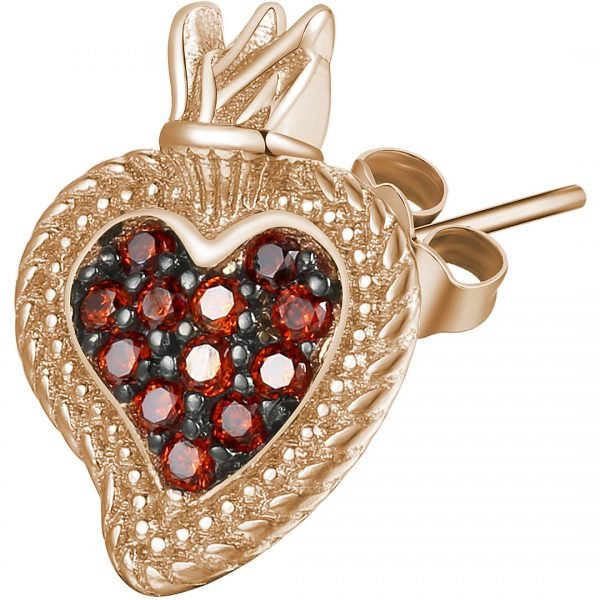 Orecchino Donna Rosato Mix And Match In Argento 925 Rosè A Cuore Sacro Con Zirconi E Reutenio 3 - Verre Gioielli mono-orecchino-donna-rosato-storie-rzo030_418509verre-gioielli
