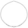 Collana di perle 6 mm con 4 sfere sfaccettate in oro bianco e 2 sfere lucide in oro bianco 18 kt - Collezione Bouquet Verre Gioielli