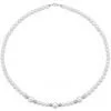 Collana di perle 6 mm con 4 sfere sfaccettate in oro bianco e 2 sfere lucide in oro bianco 18 kt - Collezione Bouquet Verre Gioielli