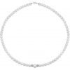 Collana di perle 6 mm con 2 sfere satinate in oro bianco 18 kt - Collezione Bouquet Verre Gioielli