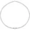 Collana di perle 6 mm con 2 sfere satinate in oro bianco 18 kt - Collezione Bouquet Verre Gioielli