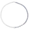 Collana Donna Kioto Con Perle E Sfere Zirconate Con Oro Bianco 18 Kt