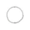 Bracciale a molla di perle bianche 4/5 mm con 6 sfere zirconate - Collezione Asimmetrica Verre Gioielli