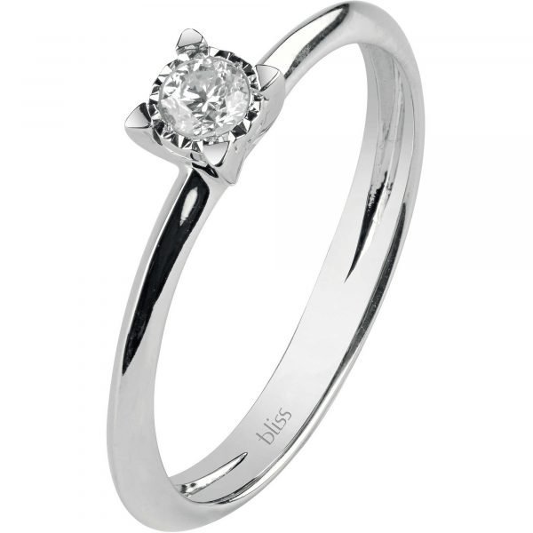 Anello Solitario Donna Bliss In Oro Bianco 18 Kt E Diamanti 0.04 Kt 3 - Verre Gioielli 20073740 verre gioielli