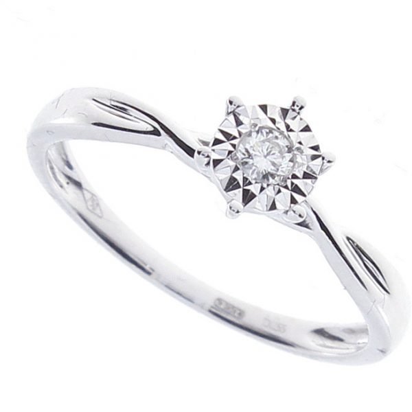 Anello Donna Solitario Bliss In Oro Bianco 18 Kt E Diamanti 0.05 Kt 3 - Verre Gioielli 20088283 verre gioielli