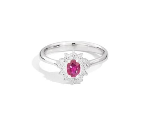 Anello Donna Recarlo In Oro Bianco 18 Kt Con Diamanti 0.14 Ct E Rubino 0.40 Ct 3 - Verre Gioielli R77CC001-RB verre gioielli