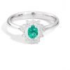 Anello Donna Recarlo In Oro Bianco 18 Kt Con Diamanti 0.14 Ct E Smeraldo 0.40 Ct 2 - Verre Gioielli R77CC001-SM verre gioielli 1