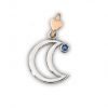 Charms Dodo Mariani A Luna In Argento 925 E Oro Giallo E Zaffiro 1 - Verre Gioielli Charms Dodo Mariani A Luna In Argento 925 E Oro Giallo E Zaffiro
