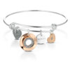 Bracciale Donna Man And Woman Jewels Rigido In Ottone Con Charms Bicolore