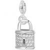 Charm Donna Rosato Storie Lucchetto In Argento E Zirconi Bianchi