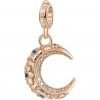 Charm Donna Rosato Storie Luna In Argento Rosato E Zirconi Bianchi E Blu 1 - Verre Gioielli RZ012 verre gioeilli