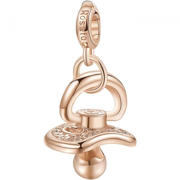 Charm Donna Rosato Storie Ciuccio In Argento Galvanica Rosa E Zirconi 3 - Verre Gioielli RZ022 verre gioielli