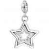 Charm Donna Rosato Storie Stella In Argento E Zirconi Bianchi