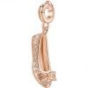 Charm Donna Rosato Storie Ballerina In Argento Zirconi Bianchi E Galvanica Rosa 1 - Verre Gioielli RZ036 verre gioielli