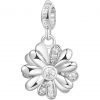Charm Donna Rosato Storie Margherita In Argento Zirconi Bianchi E Smalto Bianco 1 - Verre Gioielli RZ052R verre gioielli