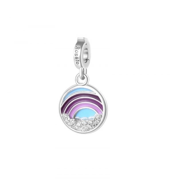 Charm Donna Rosato Arcobaleno In Argento E Zirconi 3 - Verre Gioielli RZLE027R verre gioielli