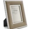 Cornice Portafoto Cresia In Acciaio E Pelle Beige 2 - Verre Gioielli 1208 verre gioielli