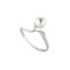 Anello Donna Kioto In Oro Bianco 18 KT Con Perla E Diamanti 0.01 Ct