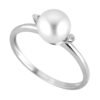 Anello Donna Kioto In Oro Bianco 18 KT Con Perla E Diamanti 0.02 Ct 2 - Verre Gioielli Anello Donna Kioto In Oro Bianco 18 KT Con Perla E Diamanti 0.02 Ct